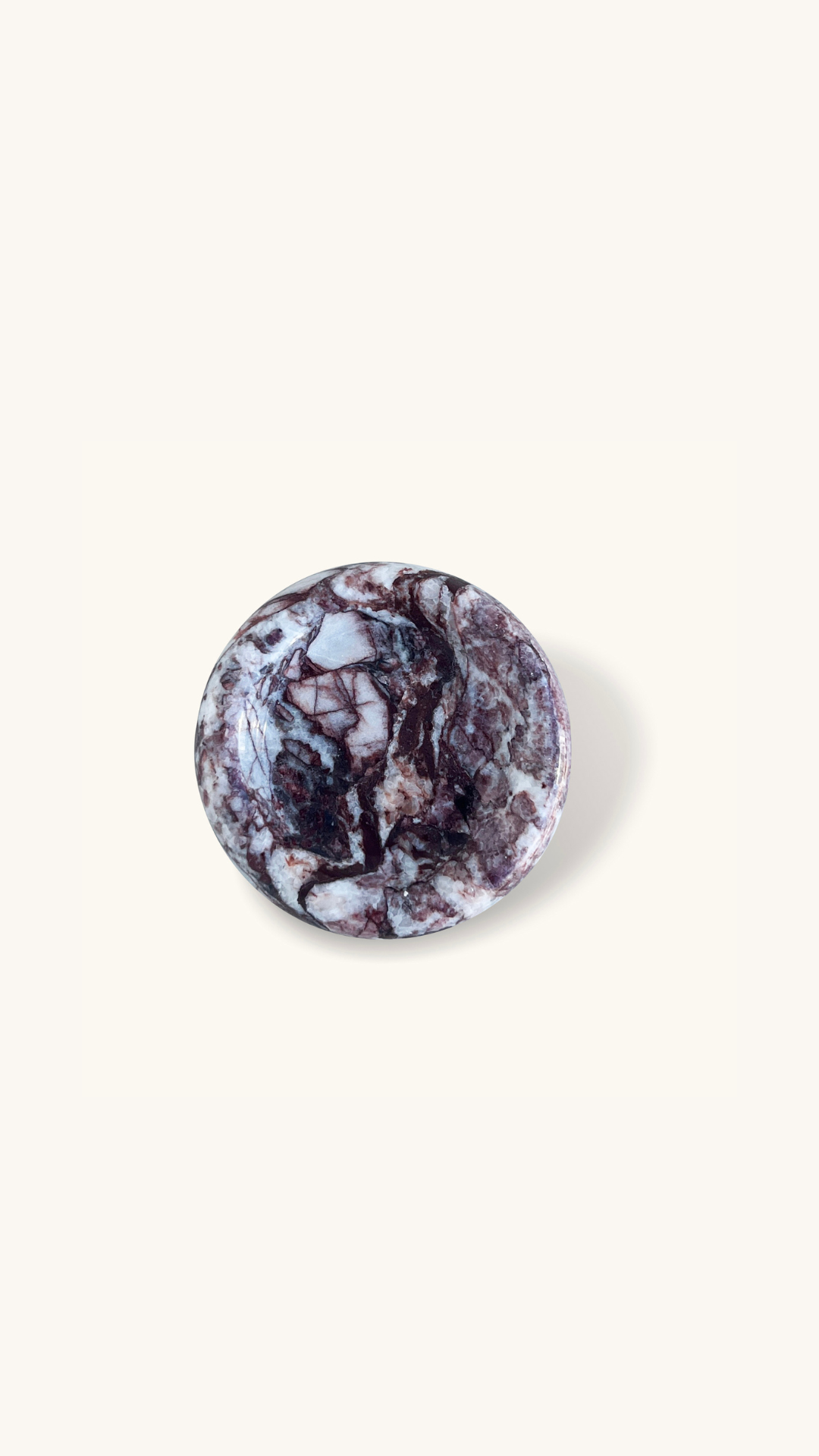 Marble-patterned stone on a white background